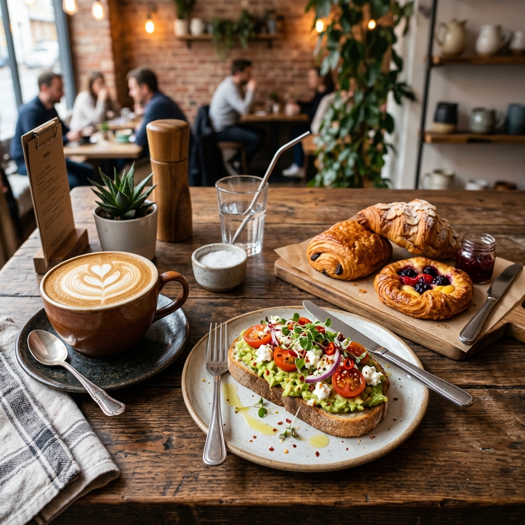 Premium cafe food spread